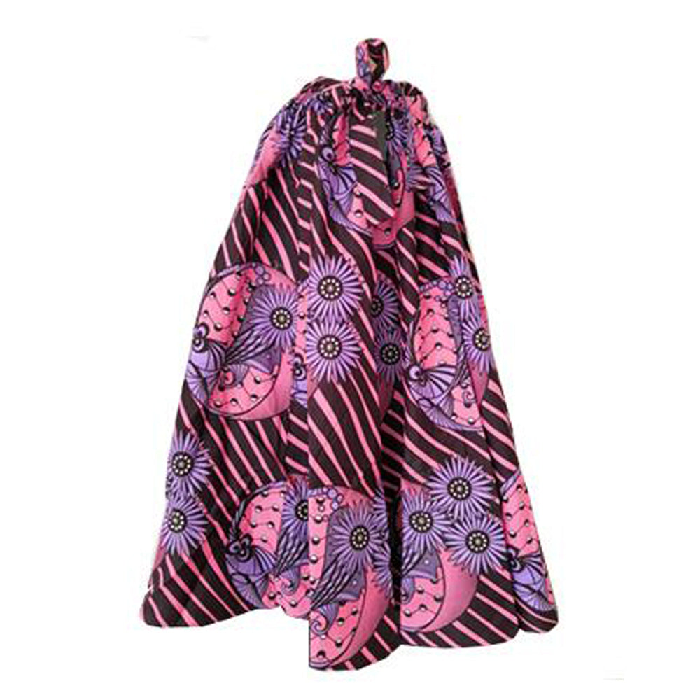 Fashion   skirt long african women's a-line tie back waist slimming look wax cloth large swing skirt