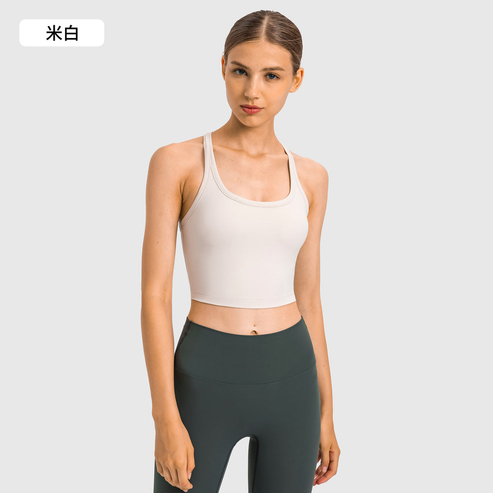 Fashioneasiest for matchnew arrival with chest pad yoga vest women's comfortable naked fitness bubble wrap sports bra s2081