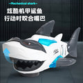 new arrival electric universal mechanical shark crawling kids sound and light artificial fish animal model boy toy