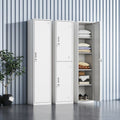 Single door locker iron storage cabinet employee dormitory gym bathroom office steel small lockable narrow cabinet