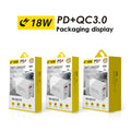 Pd20w charger us plug, 20w dual-port fast charging adapter, qc3.0 + pd compatible with apple, huawei, and xiaomi devices