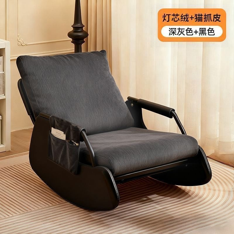 Scandinavian style casual chair rocking chair balcony plaid lazy sofa chair single courtyard living room bedroom nap chair