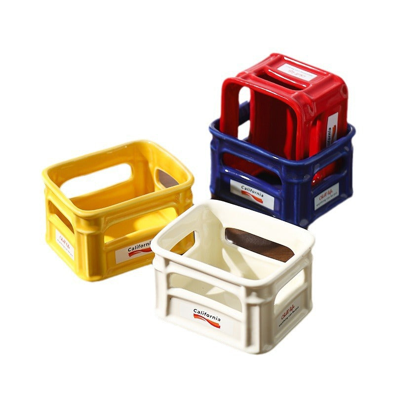 陶瓷薯条碗高颜值网红爆米花零食碗创意小吃筐家用水果碗造型碗篮