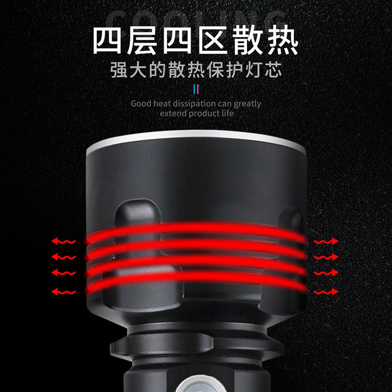 Factory direct sales  hot-selling P50 P70 strong light flashlight USB charging