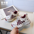 Vancahao girls' chunky sole lightweight fashion sneakers -  spring/autumn new korean style kids' trendy dad shoes