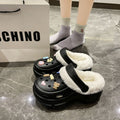Fleece-lined crocs women's winter 2025 internet celebrity popular shoes heattech thick solenon-slip detachable outwear heightening cotton shoes