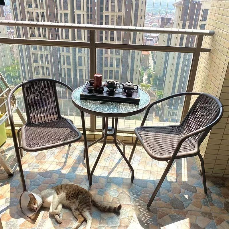 Rattan backrest chair for home chair plastic stool thickened backrest casual chair dormitory for home dining chair mahjong chair