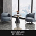 One table and two chairs blue and gray [round table 60*57]
