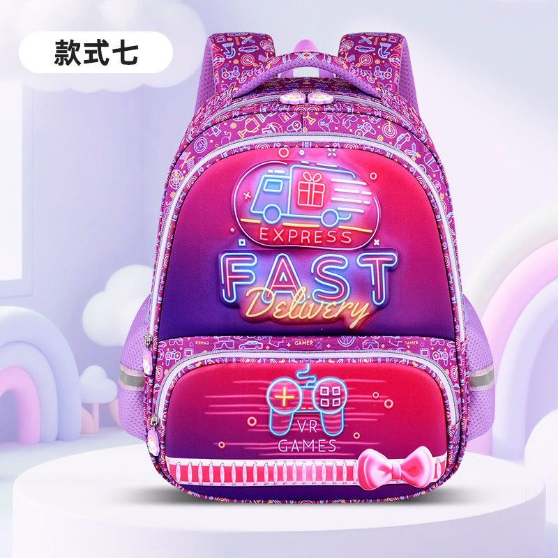 2025 new cute cartoon kids' backpack - large capacity, multi-compartment, lightweight, spine-protecting backpack for grades 1-3