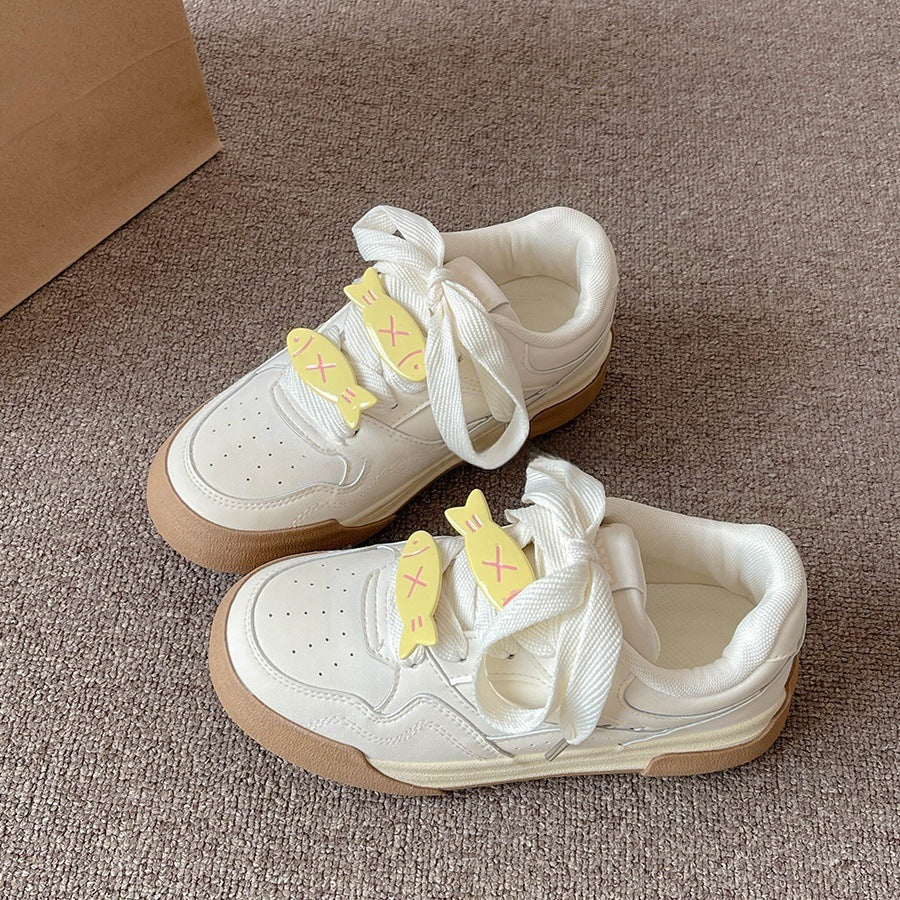 New chinese style easiest for matchchic shoes sneakers for women 2026 spring & fallnew arrivalthick solewhite shoes dopamine bread shoes