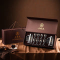 2 pots and 8 cups with handle (brown gift box) 100ml with wuliangye label