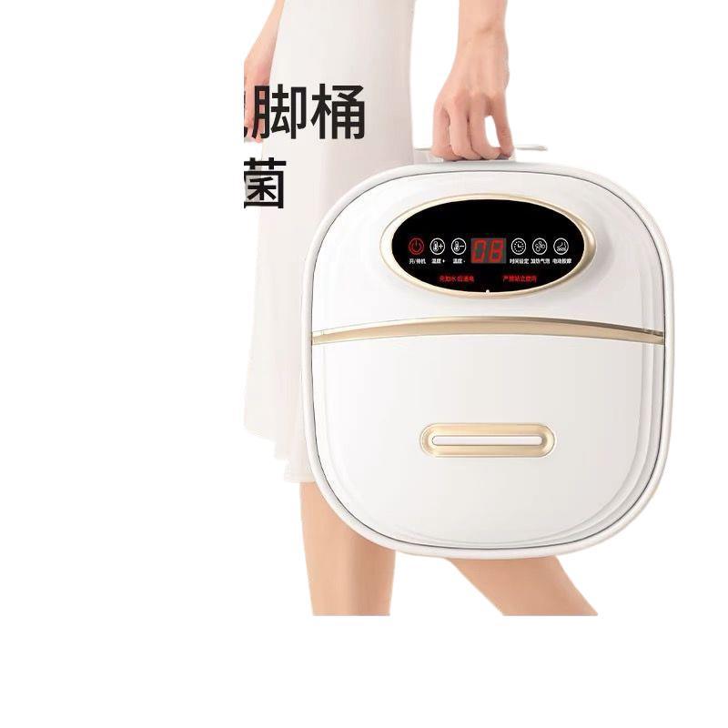 Foldable heated foot bath basin - electric foot spa for home use - automatic steaming foot soak