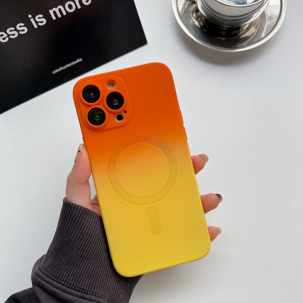 Wholesale iphone 17 two-tone magnetic charging phone case with apple 16 lens film liquid silicone protective cover and magnetic attachment