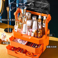 Luxury transparent dustproof cosmetic organizer - large capacity drawer-style storage box for skincare, lipstick, and jewelry