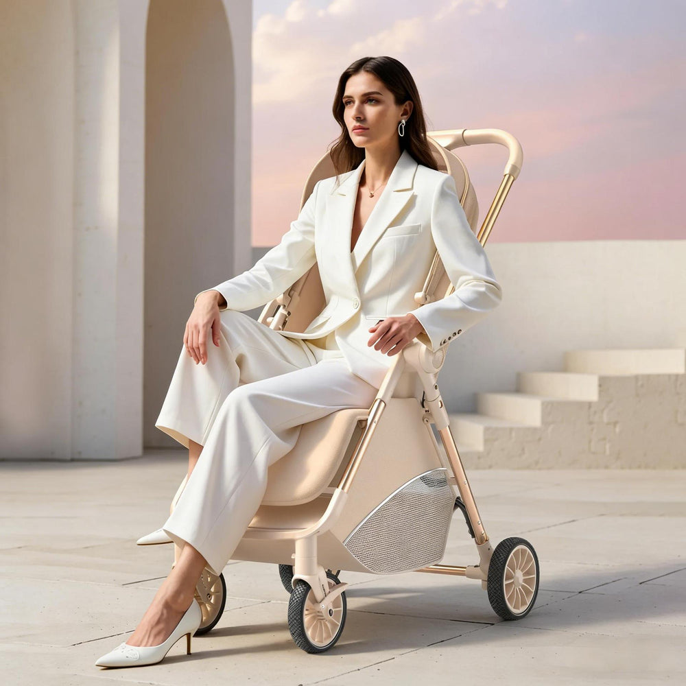 Baby stroller - reclining, ultra-lightweight, portable, foldable, easy-to-assemble, four-wheel, newborn & infant, two-way pushchair