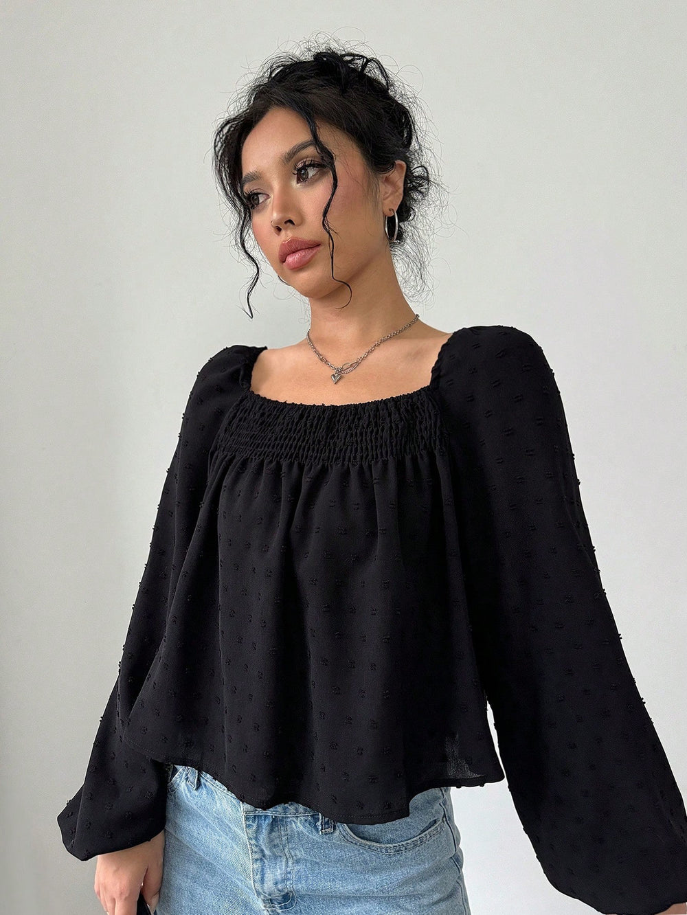 In-stock - 73072#  cross-border fashion women's solid color casual versatile vacation shirt