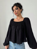 In-stock - 73072#  cross-border fashion women's solid color casual versatile vacation shirt