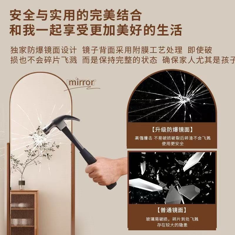 Perforated board dressing mirror rotate full-length mirror movable floor mirror for home clothes hanger all-in-one mirror fitting mirror