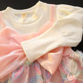 Girls' floral bow gauze dress - new autumn  stylish and chic children's wear - sweet princess dress for baby girls