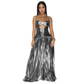 C7523 cross-border   fashion women's sexy camisole elegant prom sparkly dress