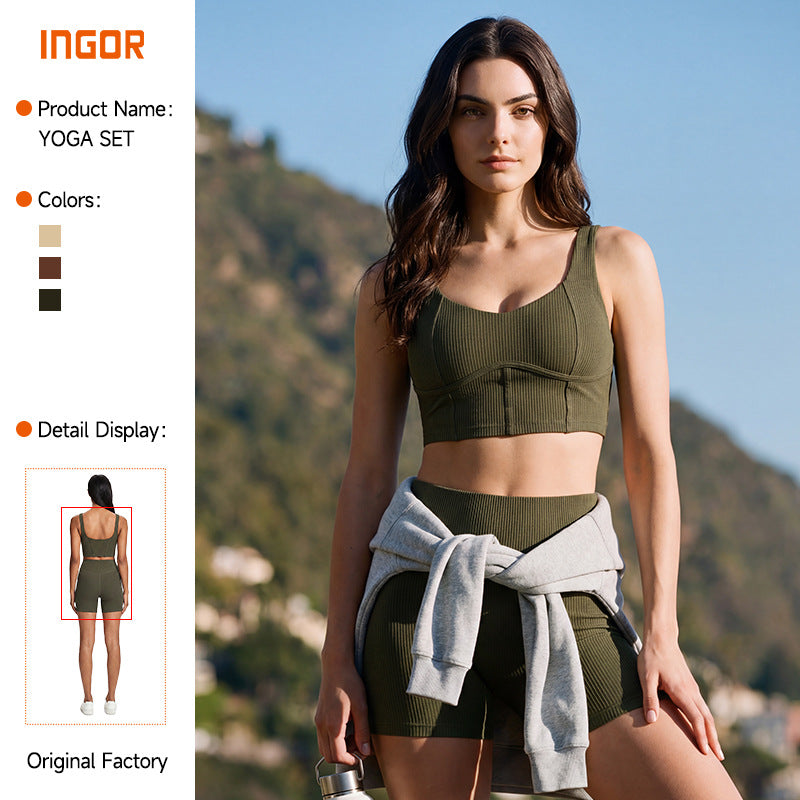Fashion cross-border cloud-sensing yoga suit, beautiful back, tight-fitting yoga clothes, outdoor running, push-up sports fitness clothes for women