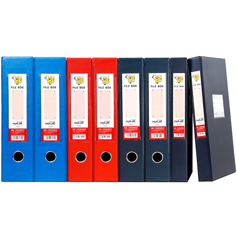 PVC file box with pressure clip A4 file ticket box data cardboard data box stationery office unit storage box