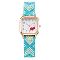 New braided cord square watch - versatile, mori girl style, fresh & cute, high-value, student-friendly, minimalist quartz watch - wholesale