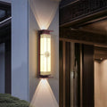 Solar powered waterproof wall light - up & down lighting - chinese style pillar/balcony outdoor garden villa luxury wall sconce