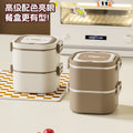 316 stainless steel square double-layer lunch box (color box)