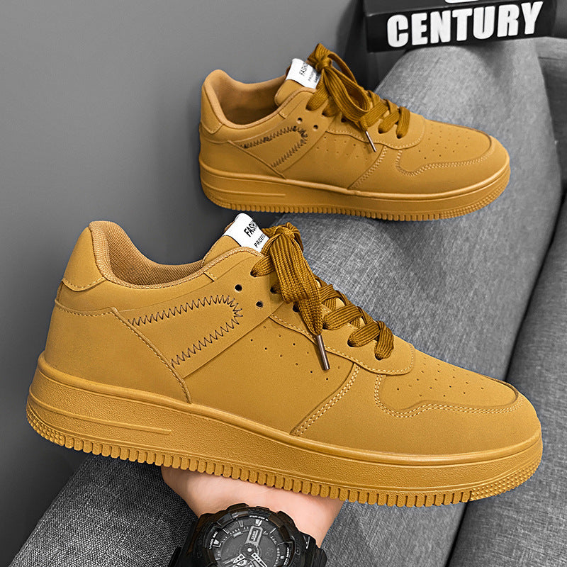Men's 2026 spring breathable low-top white sneakers: trendy skate shoes for teens, versatile casual athletic footwear