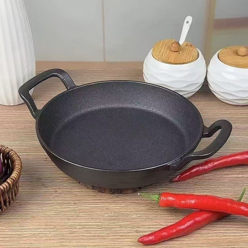 Commercial Teppanyaki Beef Plate Korean Barbecue Cast Iron Barbecue Plate Steak Plate Round Fried Steak Thickened Disc