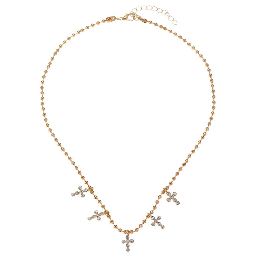 Multi-layered brick cross necklace wholesale cross-border fashion all-match accessories for women niche high-end simple clavicle chain