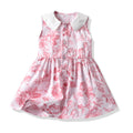 Girls' summer new sweet princess dress, kids' sleeveless floral print doll collar dress - wholesale & dropshipping available