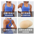 Eco-friendly recycled fabric new slimming criss-cross back yoga tank top with built-in bra pads