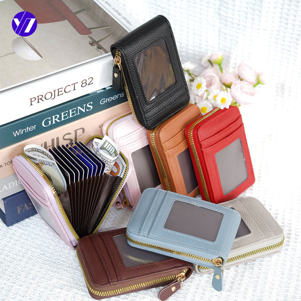 Cross-border card bag unisex, new change bag zipper, Korean version organ card cover pu women's bag, one piece in stock will be sent on behalf of others.
