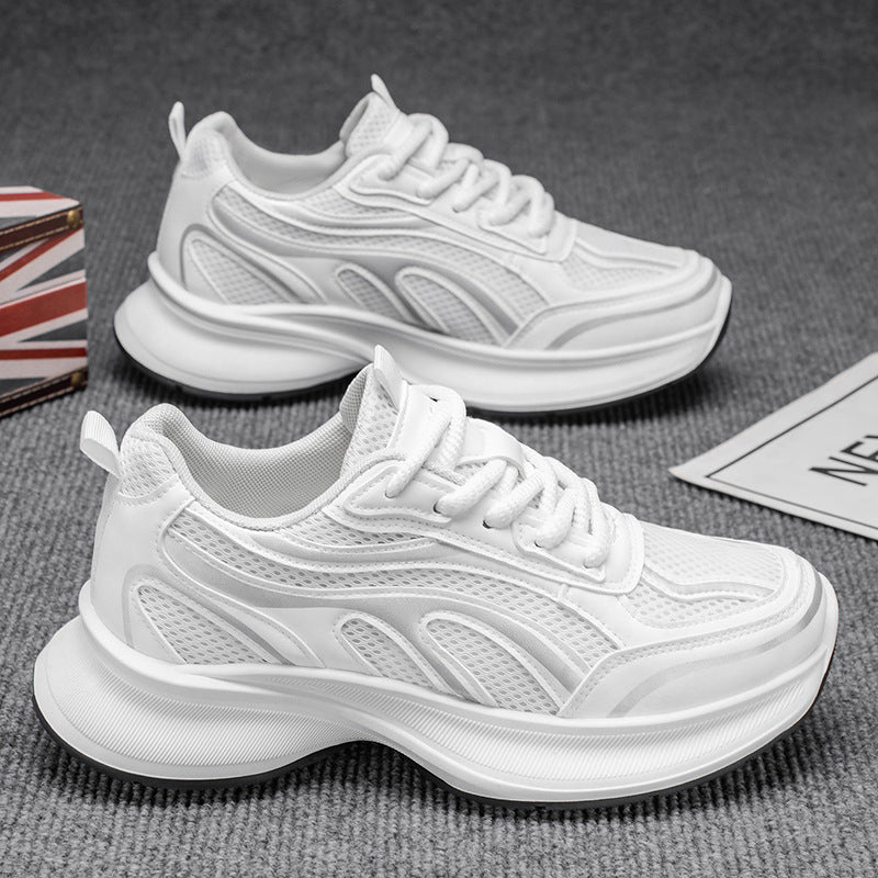 Men's shoes: 2026 spring new arrivals - fashionable, trendy, versatile chunky sole casual sneakers for teens, breathable mesh dad shoes