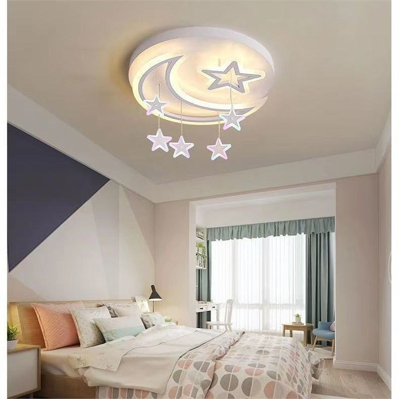 Children's room moon star led ceiling lamp modern simple bedroom lamp boy girl princess room lighting