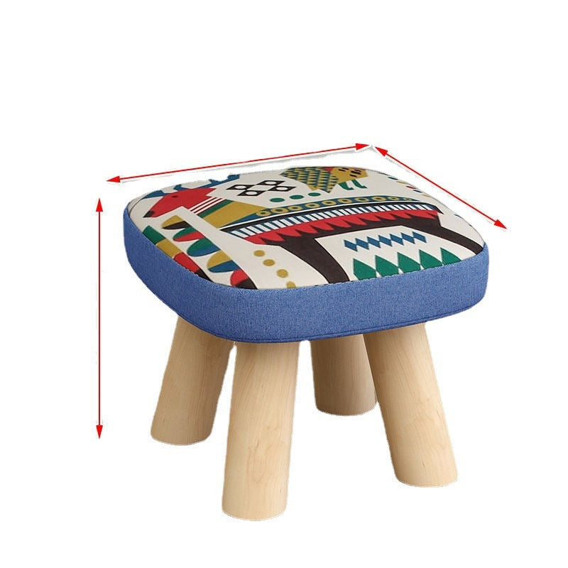 Baby chair cartoon creative eating small stool small stool for home solid wood round low stool cute kids sofa stool