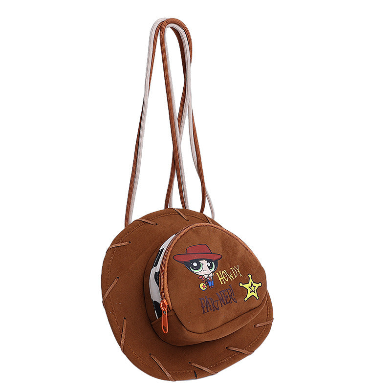 Cute ins wind 2025 summer new cowboy hat messenger bag cartoon modeling fun personality shoulder mobile phone bag