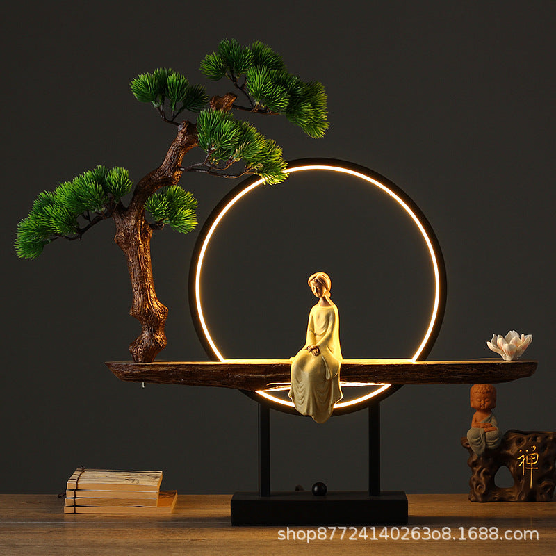 Sun wukong table lamp bedroom bedside creative stylish jiang ziya art living room tea table town entrance decoration remote control