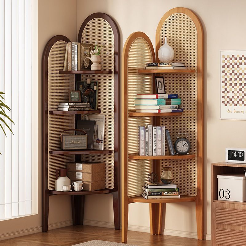 Solid wood triangular corner cabinet rattan living room screen partition study storage bedroom corner cabinet cp