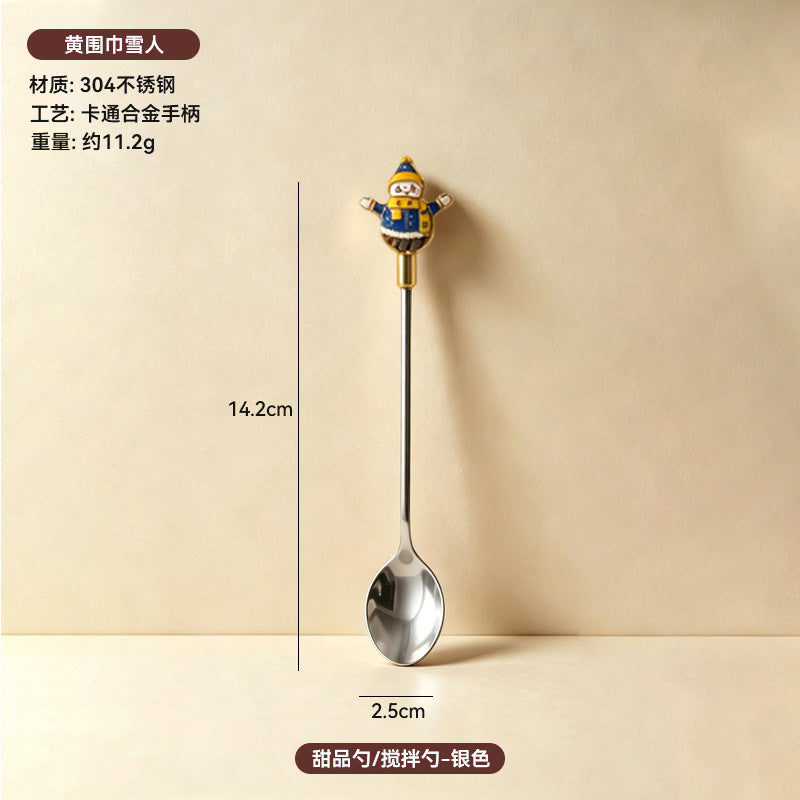 304 stainless steel luxury style creative christmas tableware coffee spoon afternoon tea dessert spoon fruit fork wholesale