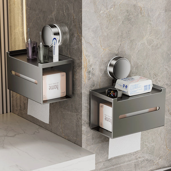 Suction cup toilet tissue box shelf wall-mounted toilet pumping carton bathroom non-punching toilet paper holder roll paper holder