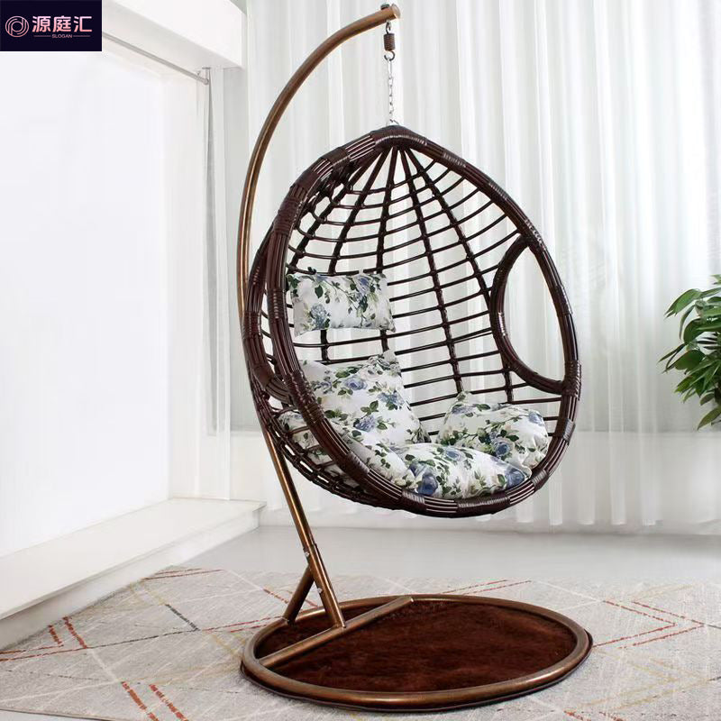 Romantic hanging basket rattan chair for home indoor hanging chair swing adult hammock balcony single double living room rocking lounge chair