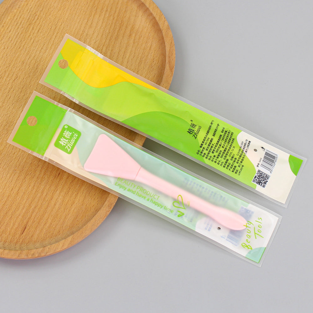 Zhiwei beauty salon diy facial mask brush with scoop silicone brush double-ended dual-purpose spa care tool for applying mud mask