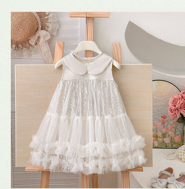 Girls' dress  summer chic baby girl super fairy bowknot sleeveless birthday princess dress
