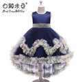 Export children's clothing kids dress princess dress girldress flower girl puffy wedding dress tail piano performance costume
