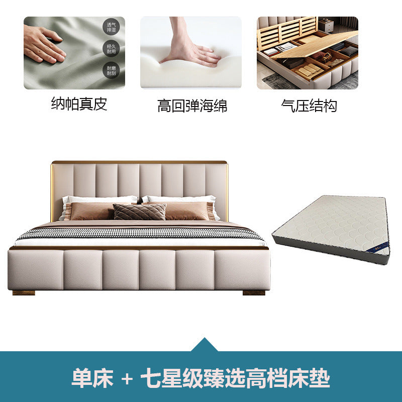 Italian light luxury master bedroom double bed ultra-thin bedside bed classy master bedroom bedroom for home storage princess wedding bed