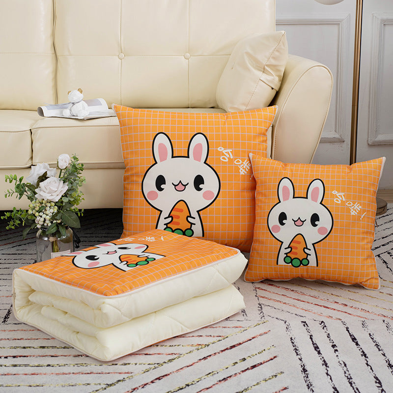Dual-purpose pillow and quilt, advertising gift, air-conditioning quilt, office car nap pillow, side sleeping home cartoon