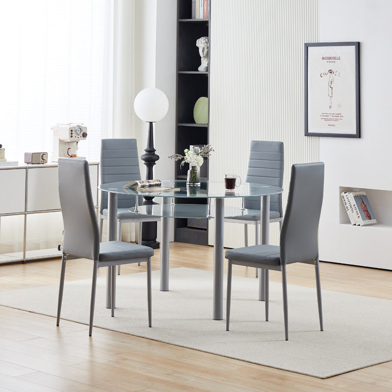 Ready-to-ship dining chair: modern minimalist design with a touch of luxury. features a stylish backrest and horizontal line detailing, perfect for your dining room
